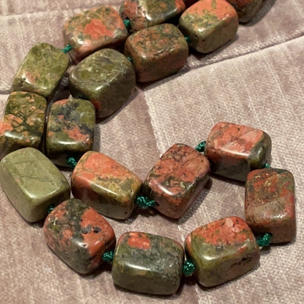 Unakite Beaded Necklace NWOTS